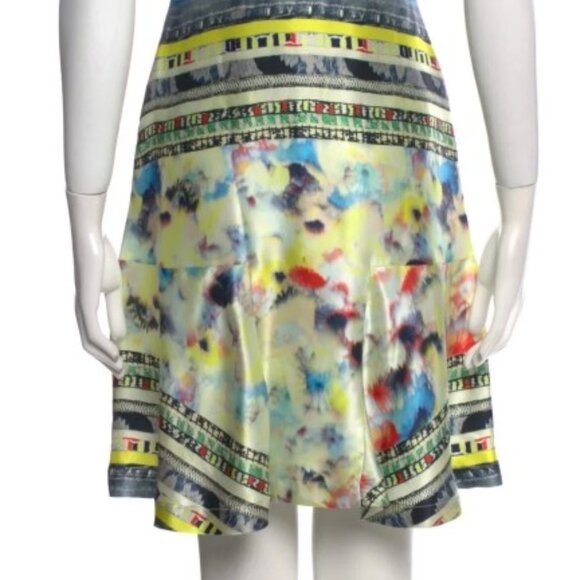 Yigal Azrouel Multicolor Abstract Neon Collared A-Line Shirtdress XS (Orig $450) - Picture 7 of 7